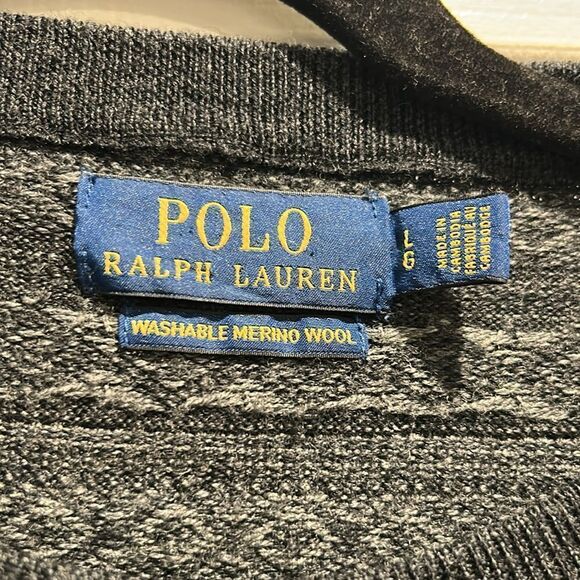 Polo Ralph Lauren Gray Wool Sweater, Size Large - Picture 6 of 8